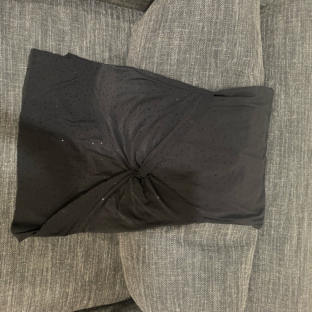 Meshki Black Textured Gem Sparkle Dress